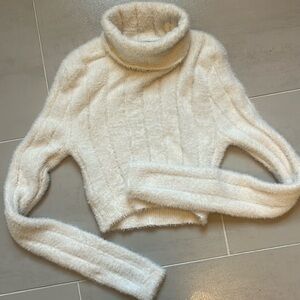 Cropped Turtleneck Sweater, Size Small